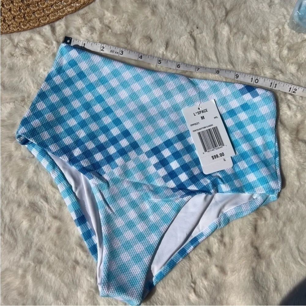 L Space Picnic Plaid High Waisted Bikini Set
